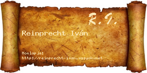 Reinprecht Iván névjegykártya